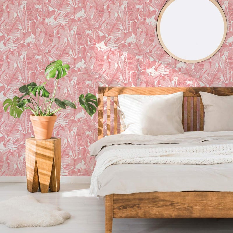 Tempaper Pink Lemonade Tropical Removable Peel and Stick Wallpaper, 20.5 in X 16.5 ft, Made in the USA - Image 4